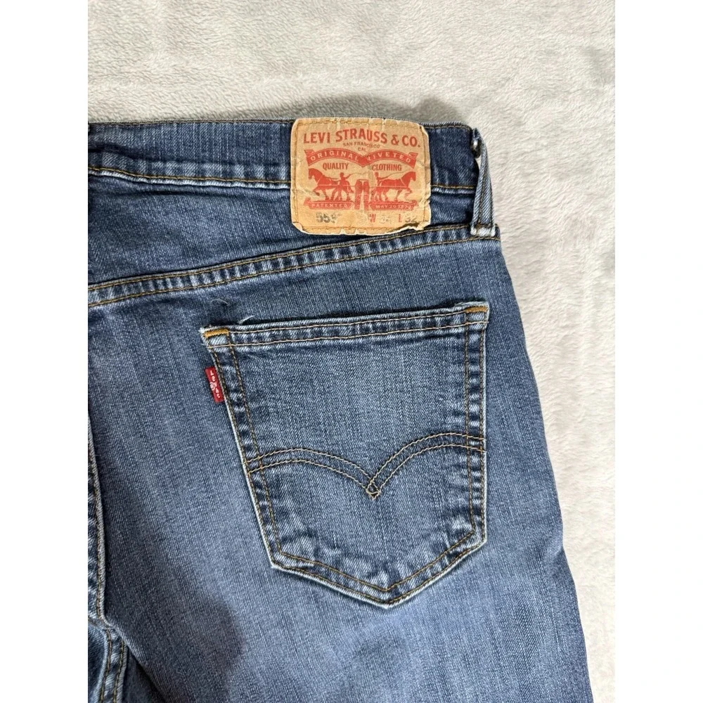 Levis 559 Jeans Mens 34x32 Blue Denim Relaxed Straight Fit